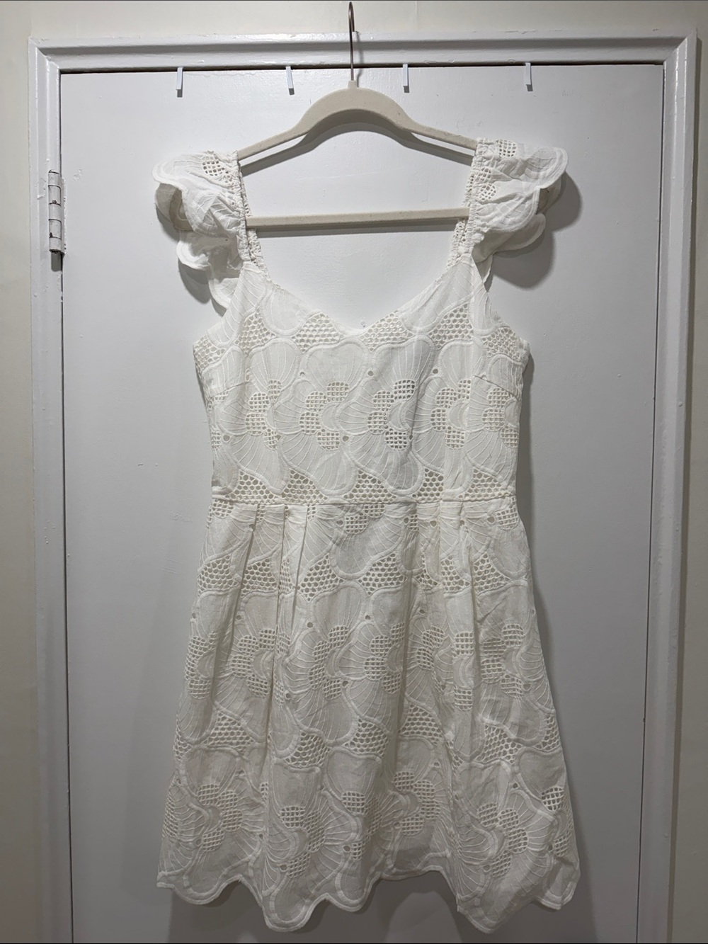 NWT Steve Madden - White Lace Summer Dress with Ruffle Straps